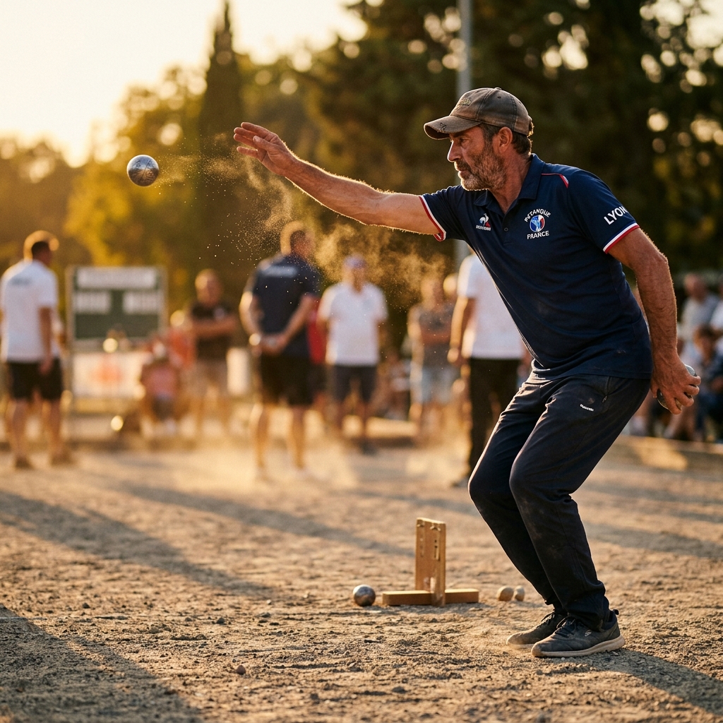 Petanque throwing technique